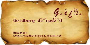 Goldberg Árpád névjegykártya